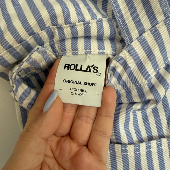 Free People x Rollas Original High Rise Cut Off Denim Overalls - Picture 7 of 9